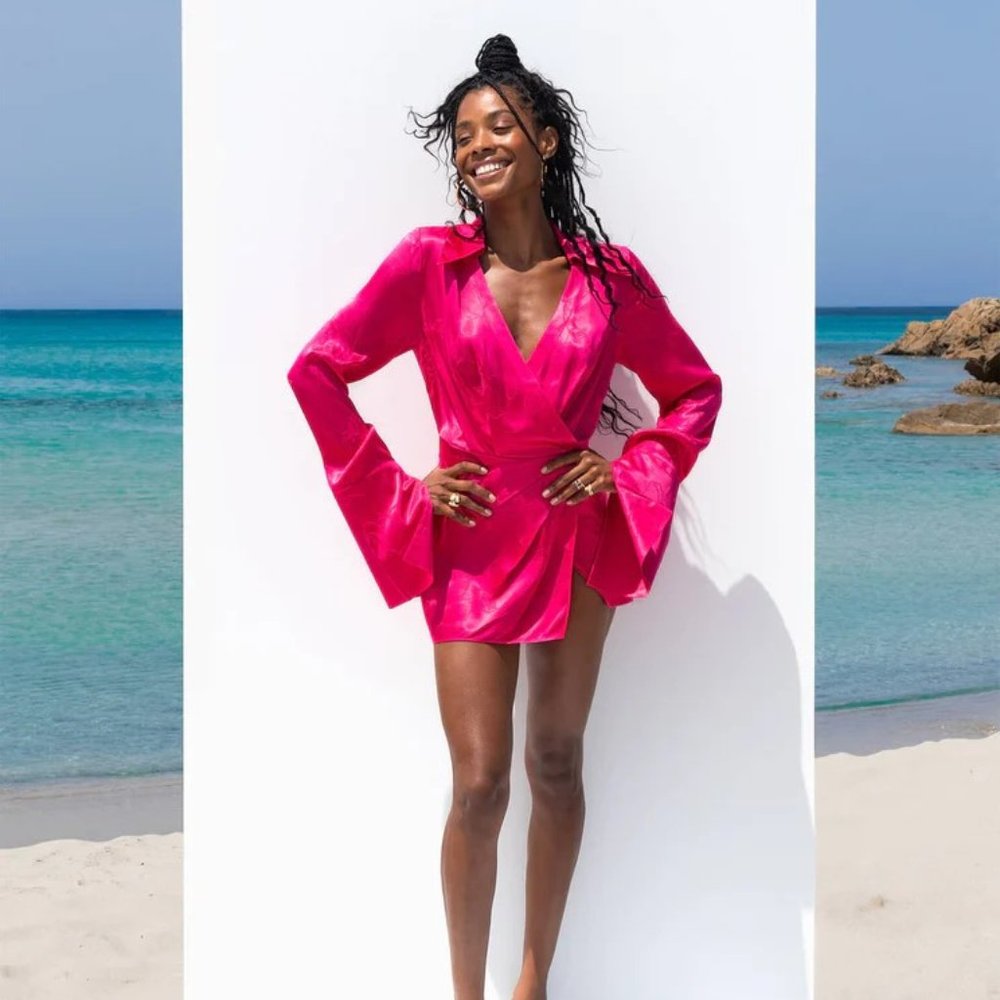 RAT & BOA Paloma Pink Mini Slit Dress XS - NWT